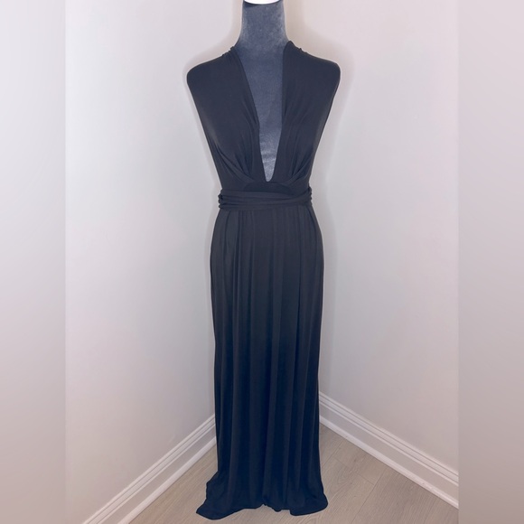 Tart Dresses & Skirts - Tart Black Jersey Tie Back Maxi Dress Size M
